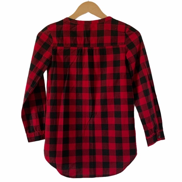 Gap Kids Red Black Plaid Button Front Top - Picture 2 of 5